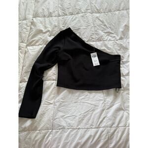 Abercrombie One-Shoulder Black Crop Top- Size Medium - NWT
